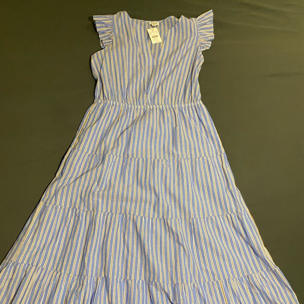 J. Crew Women’s Dress in Blue and White Stripe. NWT